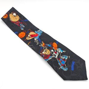 Looney Tunes Mania 1995 Men's Basketball Necktie Taz, Sylvester, & Daffy